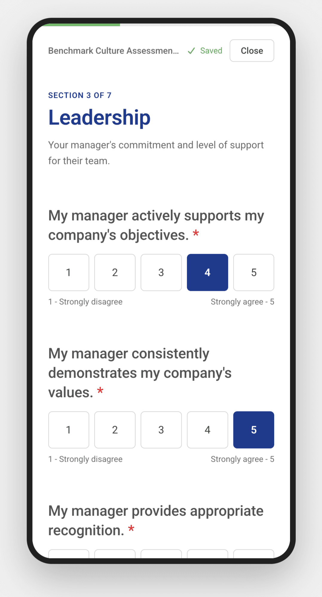 The assessment on mobile