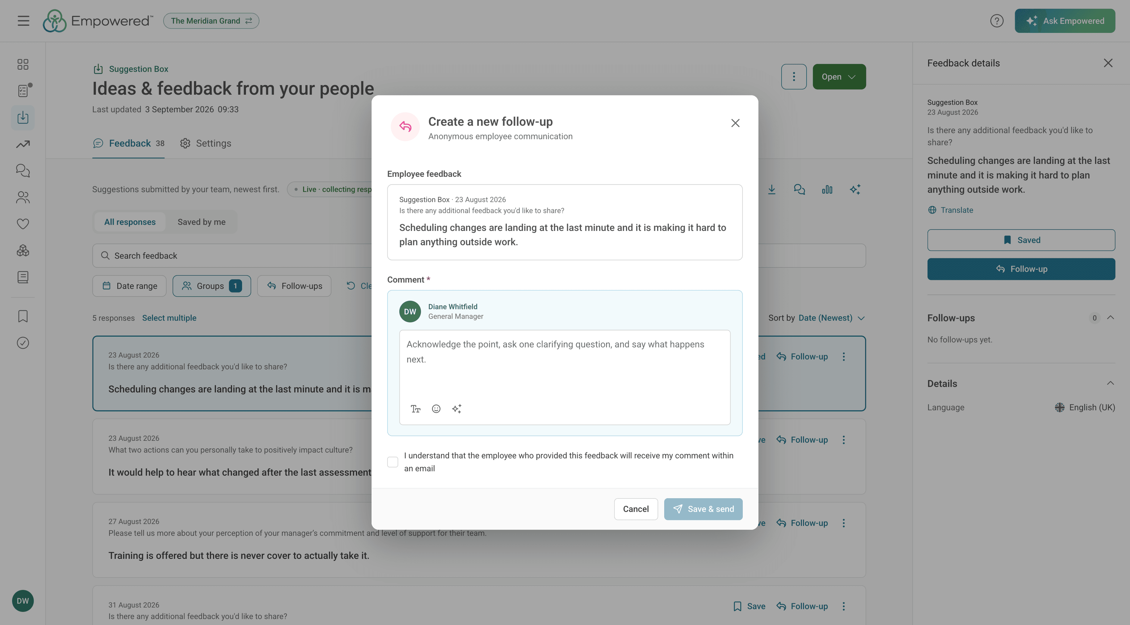 Secure, anonymous follow-up